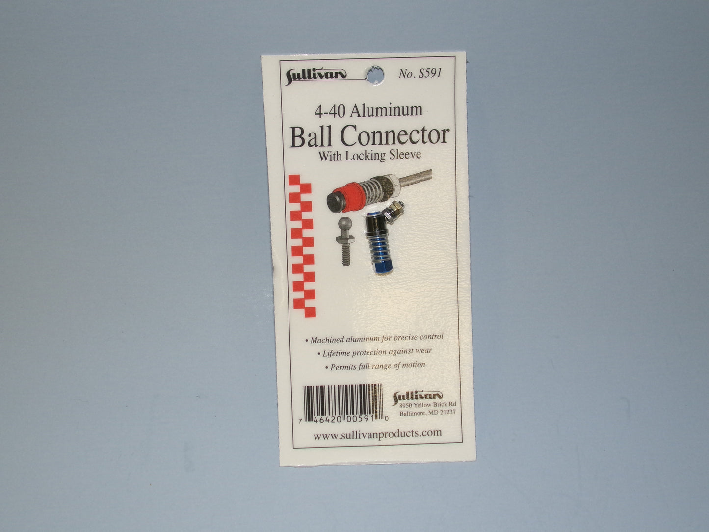 S591- 4-40" Ball Connector